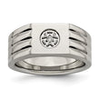 Stainless Steel Polished with CZ Ring - Birthstone Company