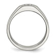 Stainless Steel Brushed and Polished with CZ Ring - Birthstone Company