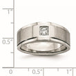 Stainless Steel Brushed and Polished with CZ Ring - Birthstone Company
