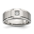 Stainless Steel Brushed and Polished with CZ Ring - Birthstone Company