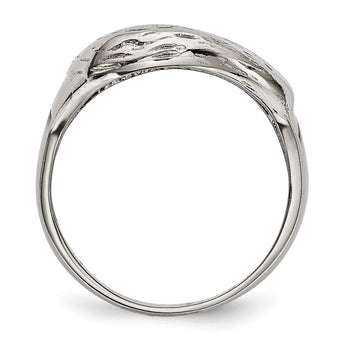 Stainless Steel Polished Black Enameled Eagle Ring - Birthstone Company