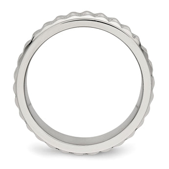 Stainless Steel Polished Studded Ring - Birthstone Company