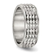 Stainless Steel Polished Studded Ring - Birthstone Company
