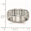 Stainless Steel Polished Studded Ring - Birthstone Company
