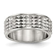Stainless Steel Polished Studded Ring - Birthstone Company