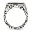 Stainless Steel Textured Black Enameled Cross Ring - Birthstone Company
