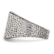 Stainless Steel Textured Black Enameled Cross Ring - Birthstone Company