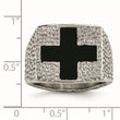 Stainless Steel Textured Black Enameled Cross Ring - Birthstone Company