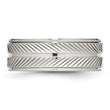 Stainless Steel Polished Grooved Ring - Birthstone Company