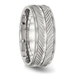 Stainless Steel Polished Grooved Ring - Birthstone Company