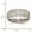 Stainless Steel Polished Grooved Ring - Birthstone Company