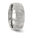 Stainless Steel Polished Textured Ring - Birthstone Company