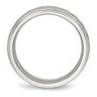 Stainless Steel Brushed and Polished Grooved Ring - Birthstone Company