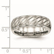 Stainless Steel Brushed and Polished Grooved Ring - Birthstone Company