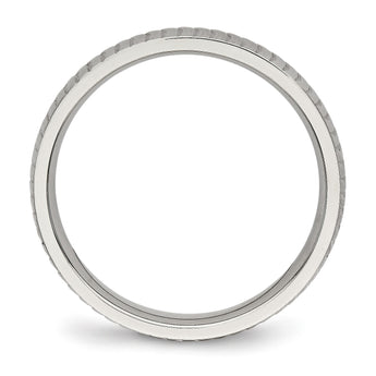 Stainless Steel Polished Textured Ring - Birthstone Company