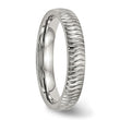 Stainless Steel Polished Textured Ring - Birthstone Company