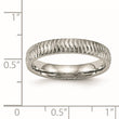 Stainless Steel Polished Textured Ring - Birthstone Company