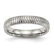 Stainless Steel Polished Textured Ring - Birthstone Company