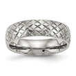 Stainless Steel Polished Textured Ring, Size 10.5 - Birthstone Company