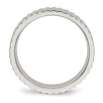 Stainless Steel Polished Textured Ring - Birthstone Company