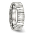 Stainless Steel Polished Textured Ring - Birthstone Company