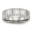 Stainless Steel Polished Textured Ring - Birthstone Company