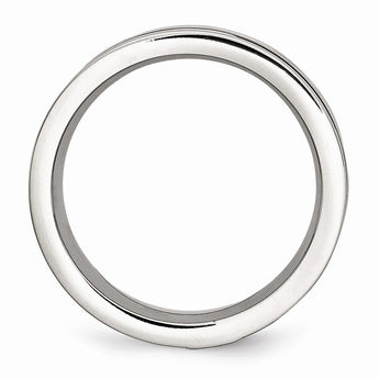 Stainless Steel Brown IP-Plated Wedding Band with Diamonds, Engravable & Polished Finish