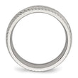Stainless Steel Polished Diamond Cut Ring - Birthstone Company