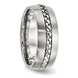 Stainless Steel Brushed and Polished Braided 8.00mm Band - Birthstone Company