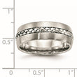Stainless Steel Brushed and Polished Braided 8.00mm Band - Birthstone Company
