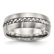 Stainless Steel Brushed and Polished Braided 8.00mm Band - Birthstone Company