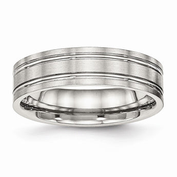 Sophia Jewelers Stainless Steel Wedding Band with Polished & Brushed Finish - 11.5