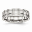 Sophia Jewelers Stainless Steel Wedding Band with Polished & Brushed Finish - 8.5