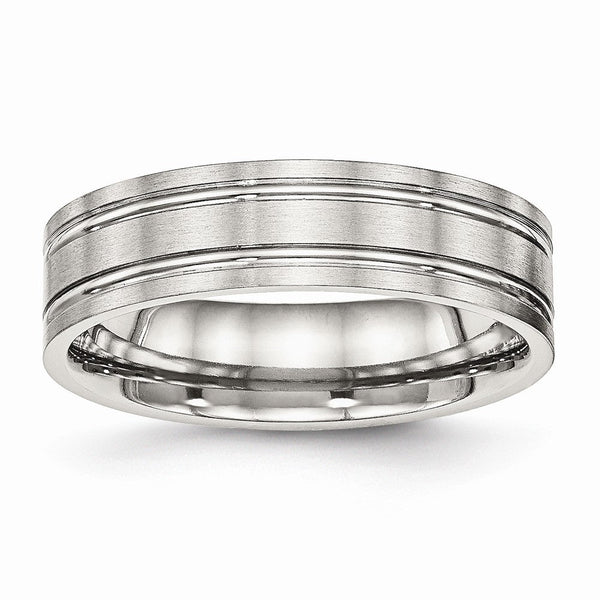Sophia Jewelers Stainless Steel Wedding Band with Polished & Brushed Finish - 8.5