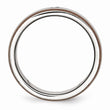 Diamond Wedding Band in Stainless Steel with Brown IP Edge, 8mm