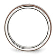 Diamond Wedding Band in Stainless Steel with Brown IP Edge, 8mm - Birthstone Company