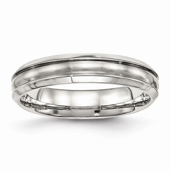 Sophia Jewelers 5mm Stainless Steel Wedding Band Brushed Polished Finish - 7