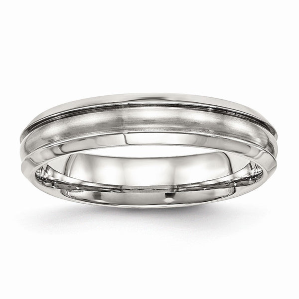 Sophia Jewelers 5mm Stainless Steel Wedding Band Brushed Polished Finish - 7