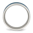 Stainless Steel Polished Blue IP-plated 7.00mm Band - Birthstone Company
