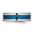 Stainless Steel Polished Blue IP-plated 7.00mm Band - Birthstone Company