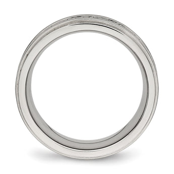 Stainless Steel Brushed and Polished Braided 7.00mm Band - Birthstone Company