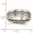 Stainless Steel Brushed and Polished Braided 7.00mm Band - Birthstone Company