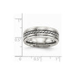 Stainless Steel 7mm Wedding Band with Brushed & Polished Finish - 12