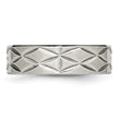 Stainless Steel Brushed and Polished Diamond-cut 6.50mm Band - Birthstone Company