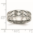 Stainless Steel Brushed and Polished Diamond-cut 6.50mm Band - Birthstone Company