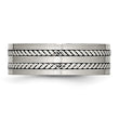 Stainless Steel Brushed and Polished Twisted 7.00mm Band - Birthstone Company