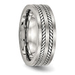 Stainless Steel Brushed and Polished Twisted 7.00mm Band - Birthstone Company