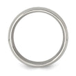 Stainless Steel Polished Half Round Grooved CZ Ring - Birthstone Company