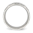 Stainless Steel Polished Checkered Board CZ Ring - Birthstone Company