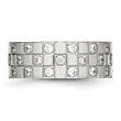 Stainless Steel Polished Checkered Board CZ Ring - Birthstone Company